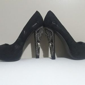 Naughty Monkey Black Leather Pumps 8.5